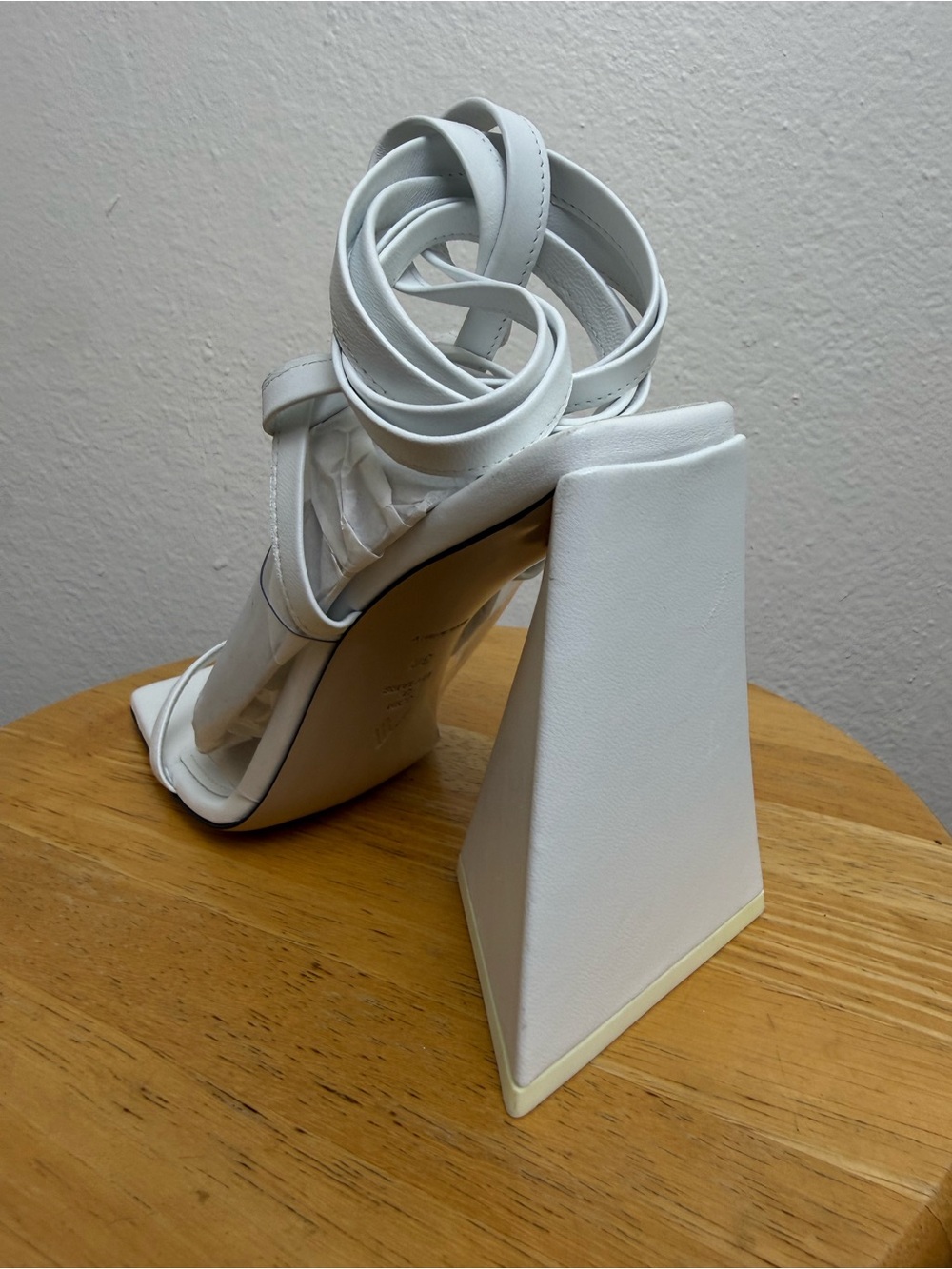 The Attico Isa Vinyl Leather Wrap Sandal White Sculptural Heel EU 38 - Picture 8 of 11